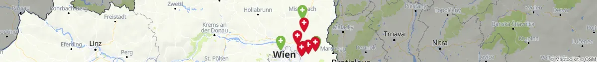Kartenansicht für Apotheken-Notdienste in der Nähe von Auersthal (Gänserndorf, Niederösterreich)